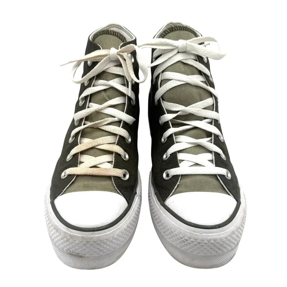Converse Chuck Taylor Lift Platform High Top Olive Green Mens 6.5 Womens 8.5